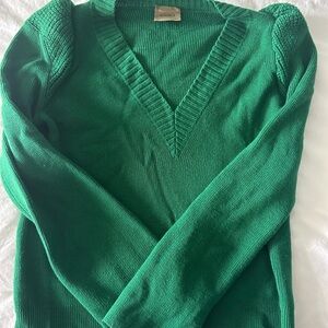 (Nude) brand green puffy shoulder V neck sweater size 38